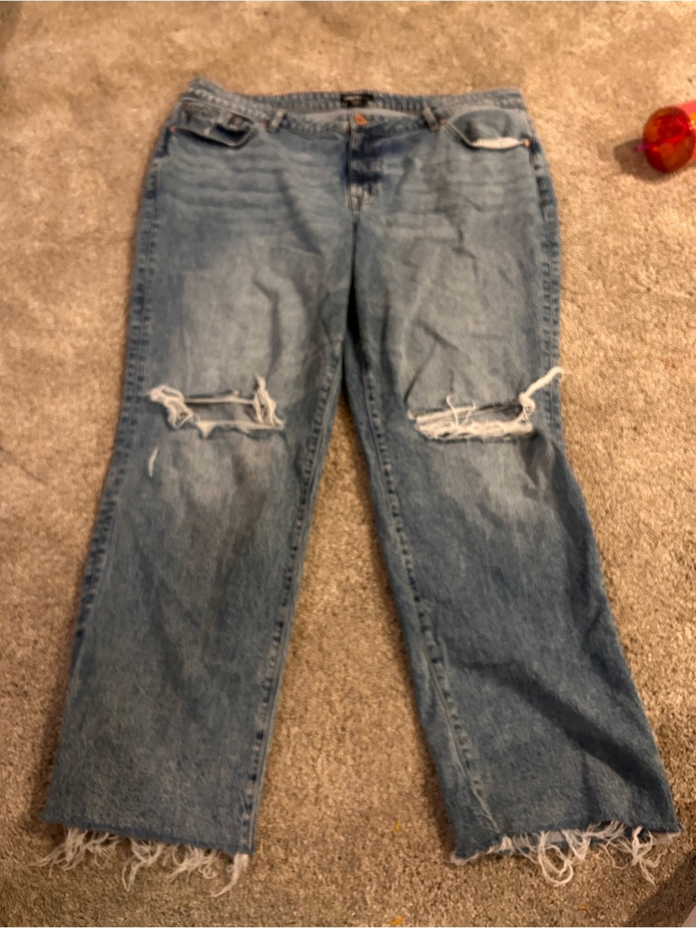 Maurices Light Blue Distressed Wide-Leg Jeans